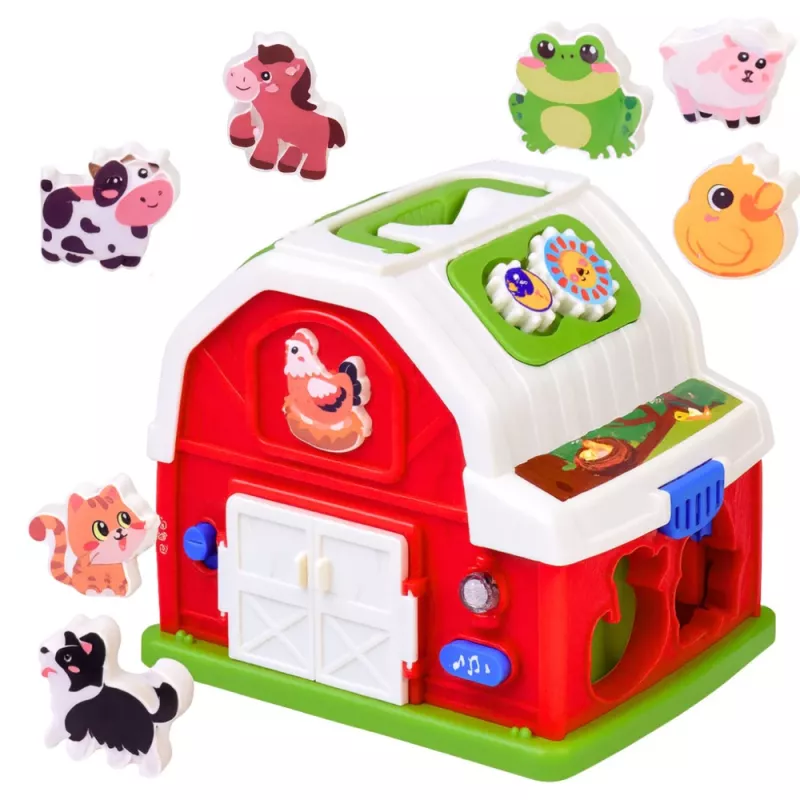 LEAN TOYS Interaktiver Bauernhof mit Musik, Tieren, Lichtern und Geräuschen