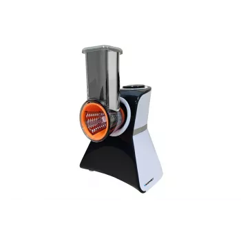 Blaupunkt Slicer FPS502 Elektrische Küchenmaschine 150 W Edelstahl Wellenschliffmesser 190 mm Verstellbare Schnittstärke 0-15 mm Schwarz/Silber
