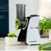 Blaupunkt Slicer FPS502 Elektrische Küchenmaschine 150 W Edelstahl Wellenschliffmesser 190 mm Verstellbare Schnittstärke 0-15 mm Schwarz/Silber