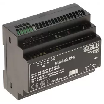 GLP Schaltnetzteil DL2-150-12-U 150W 12V 12.5A Industrielles Hutschienen-Netzteil