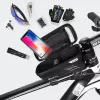 WILDMAN Bike Holder Case M E2 1L Schwarz - Lenkertasche für Smartphone, spritzwassergeschützt, Touchscreen-kompatibel, 1L Stauraum