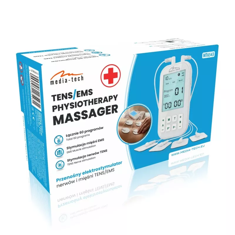 MEDIA-TECH TENS/EMS Massager MT6543 | Dual-Kanal Schmerzlinderung & Muskelstimulator