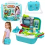 LEAN TOYS 2-in-1 Medical Set im Koffer, tragbare Arztpraxis, Zubehör, Blau