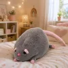 LEAN TOYS Plüschtier Ratte mit langem Schwanz, grau, 40 cm