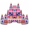 LEAN TOYS Magnetische Bausteine Prinzessinnenschloss Pink 58 Teile
