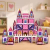LEAN TOYS Magnetische Bausteine Prinzessinnenschloss Pink 58 Teile