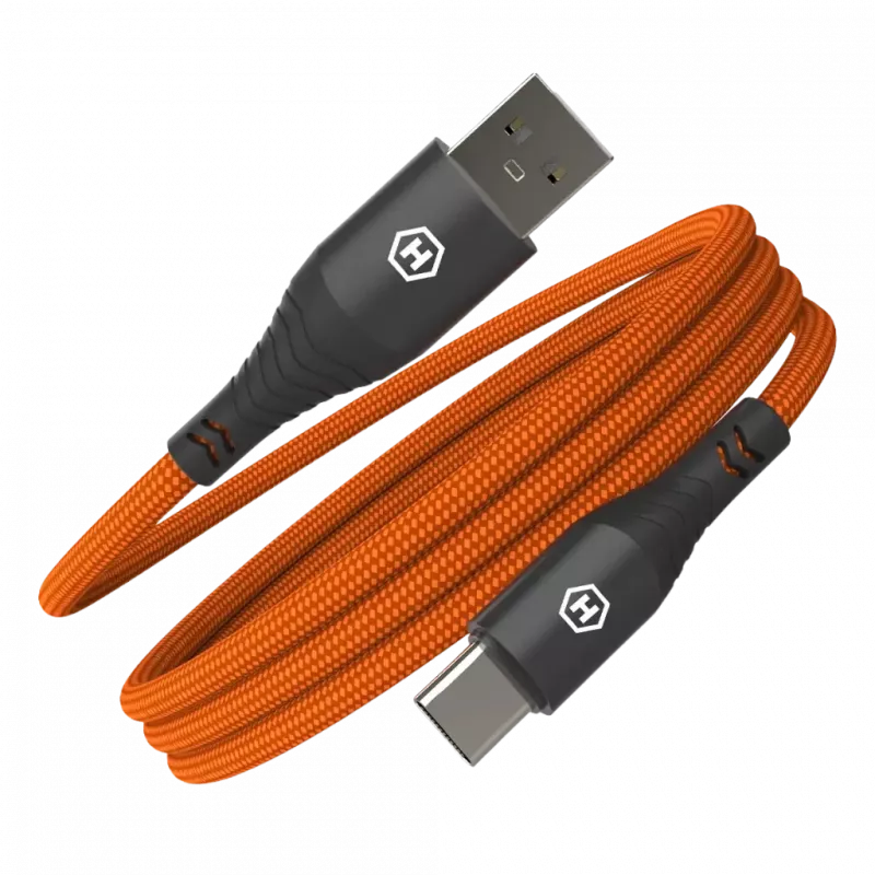 HAMMER USB-A auf USB-C Kabel 1,2 m Schwarz 480Mbps Laden & Daten
