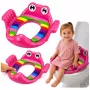 LEAN TOYS Weicher Toilettensitzbezug für Kinder mit Griffen, Pink, für Kleinkinder von 18 Monaten bis 4 Jahren