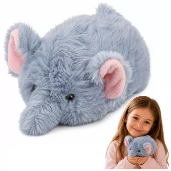 LEAN TOYS Plüsch-Elefant Maskottchen Kuscheltier weich klein grau 18 cm