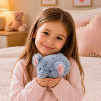 LEAN TOYS Plüsch-Elefant Maskottchen Kuscheltier weich klein grau 18 cm