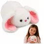 LEAN TOYS Plüschhase mit langen Ohren, Weiß, 16 cm