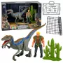 LEAN TOYS Dinosaurier-Jäger-Set Actionfiguren mit beweglichen Gliedern und Netz-Waffen-Zubehör