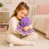 LEAN TOYS Plüsch-Oktopus Kuscheltier mit elastischen Tentakeln Lila 30 cm
