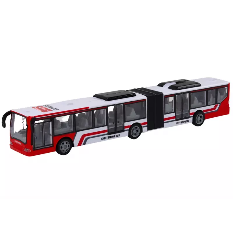 LEAN TOYS ferngesteuerter RC City Bus Rot und Weiß Maßstab 1:20
