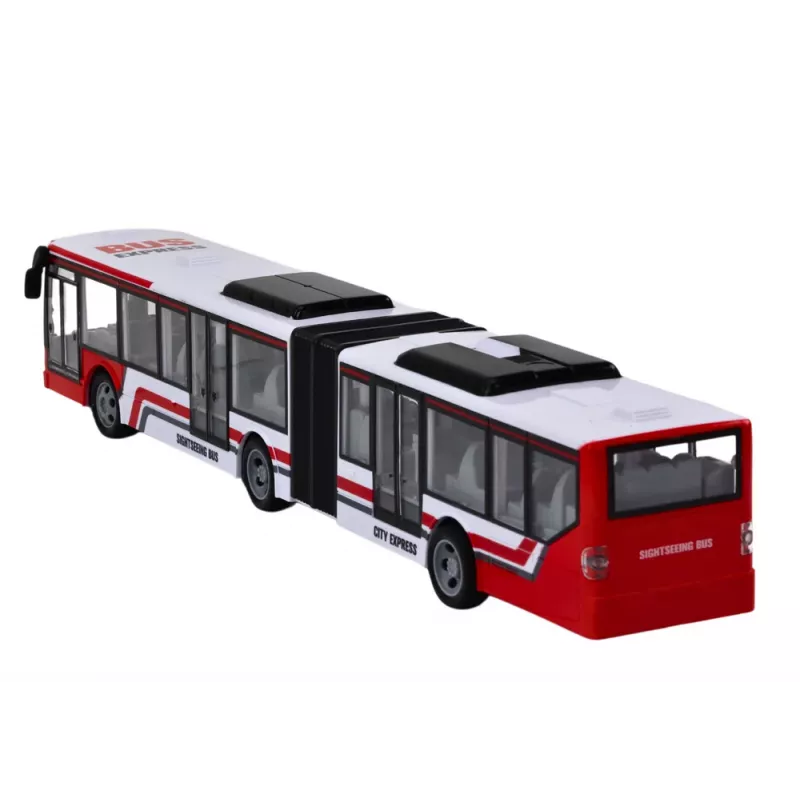 LEAN TOYS ferngesteuerter RC City Bus Rot und Weiß Maßstab 1:20