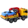LEAN TOYS Abschleppwagen mit Kran und Rennwagen – Licht- und Soundspielset