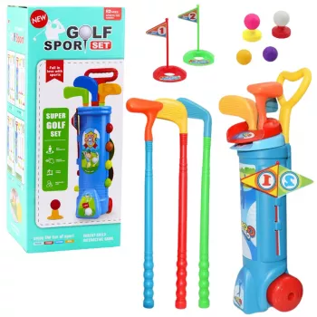 LEAN TOYS Golf-Set mit Trolley, Schlägern, Feld-Sportspiel, 20-teilig