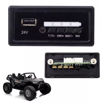 LEAN CARS 24V Musikpanel Ersatz für SX2039 SX1928 Ride-On-Autos - Schwarz