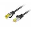 LANBERG Cat.6A S/FTP LSZH Patchkabel 20m Schwarz – 10GbE, Fluke Passed, 26AWG Reines Kupfer