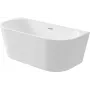 DEANTE KDS_015W Wandmontierte oder freistehende Acryl-Badewanne 150 cm, oval, weiß, 220 l Fassungsvermögen, integrierter Überlauf, inkl. Click-Clack-Ablauf
