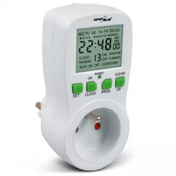 GreenBlue GB107 Digitaler programmierbarer Zeitschaltuhr-Schalter 16 Programme 230V 16A Schuko