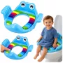 LEAN TOYS Toiletensitzbezug für Kinder, weicher Sitz mit Griffen, blau