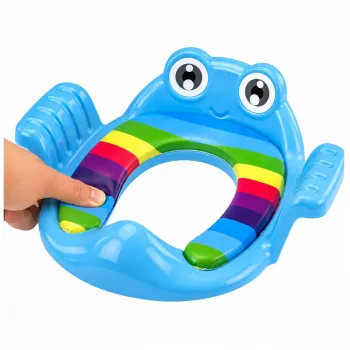 LEAN TOYS Toiletensitzbezug für Kinder, weicher Sitz mit Griffen, blau