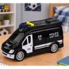LEAN TOYS SWAT Sondereinheit Polizeiauto Van mit Licht und Sound, Maßstab 1:32, Pull-Back-Action, Die-Cast-Metall
