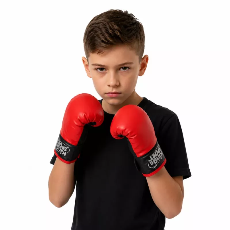 LEAN TOYS Kinder Muay Thai Boxsack-Set mit Handschuhen 40x14cm S