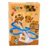 LEAN TOYS Capybara Rennbahn-Rutsche mit beweglichen Stufen, Licht & Sound - Musikalisches Kletterspielzeug für Kinder ab 3 Jahren