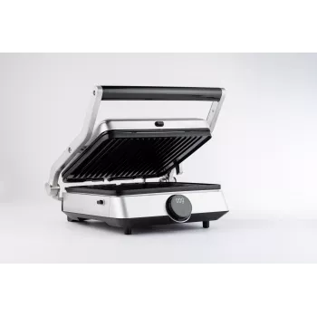 TORNADO TGC-5406-GS Kontaktgrill – 2000 W, einstellbarer Thermostat, 180° Öffnung, Silber/Schwarz