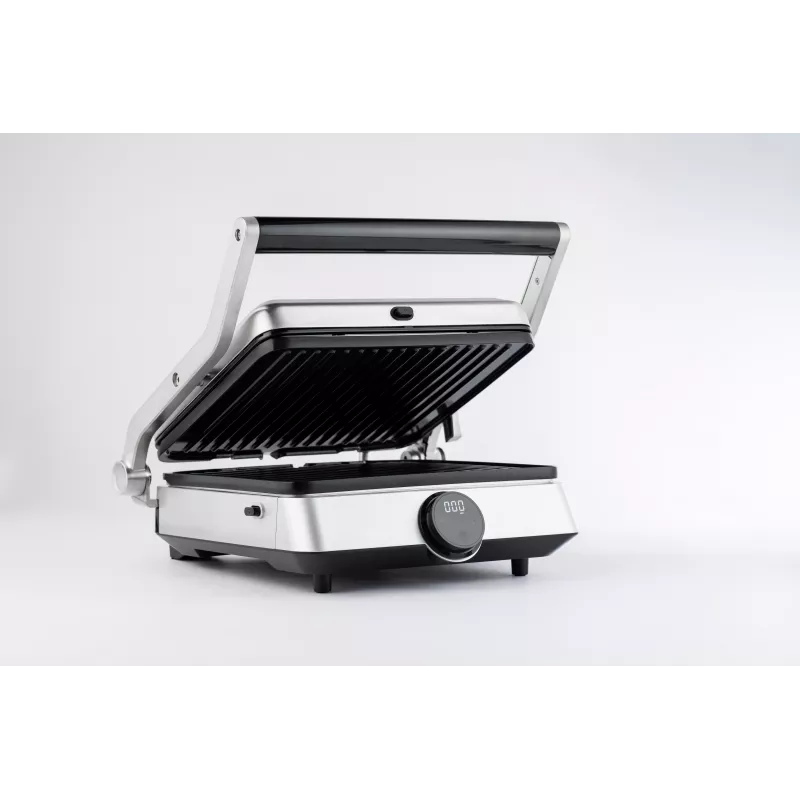 TORNADO TGC-5406-GS Kontaktgrill – 2000 W, einstellbarer Thermostat, 180° Öffnung, Silber/Schwarz