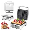 MPM MGO-41 Waffeleisen 1600W Weiß – Belgisches Waffeleisen mit Antihaft-Platten
