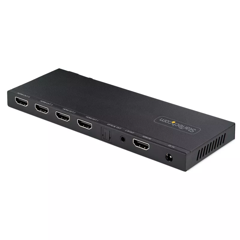 StarTech.com 4-Port 4K HDMI Splitter 1x4, 4K 60Hz, HDMI 2.0, HDCP 2.2, HDR10, 18Gbps, EDID Copy, Stahlgehäuse