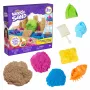 Kinetic Sand Beach Adventure Set – 907g Sand in 3 Farben mit Förmchen, Werkzeug und Spielwanne