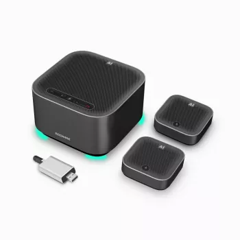 ROCWARE Konferenz-Kit für große Besprechungsräume A10W 4K UHD USB 3.1 Konferenzkamera mit zwei Stereomikrofonen, 120° Sichtfeld, 4-fach Digitalzoom, USB-C, Plug-and-Play, kompatibel mit Windows, macOS, Chrome OS