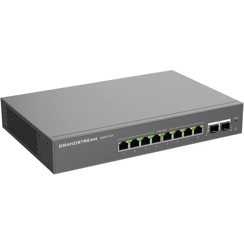 Grandstream GWN7721P Layer 2 Lite Managed 2,5-Gigabit-PoE+-Switch, 5 Ports (4x 2,5G PoE+, 1x 2,5G), 60W Budget, lüfterlos, Cloud/Web-verwaltet