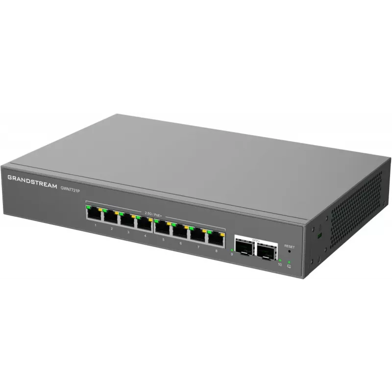Grandstream GWN7721P Layer 2 Lite Managed 2,5-Gigabit-PoE+-Switch, 5 Ports (4x 2,5G PoE+, 1x 2,5G), 60W Budget, lüfterlos, Cloud/Web-verwaltet