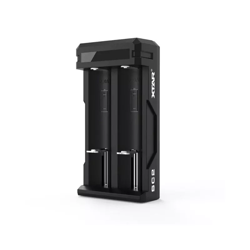 XTAR SC2 USB-C 2-Slot Li-ion Akku-Ladegerät mit 2A Schnellladung und 0V Aktivierung