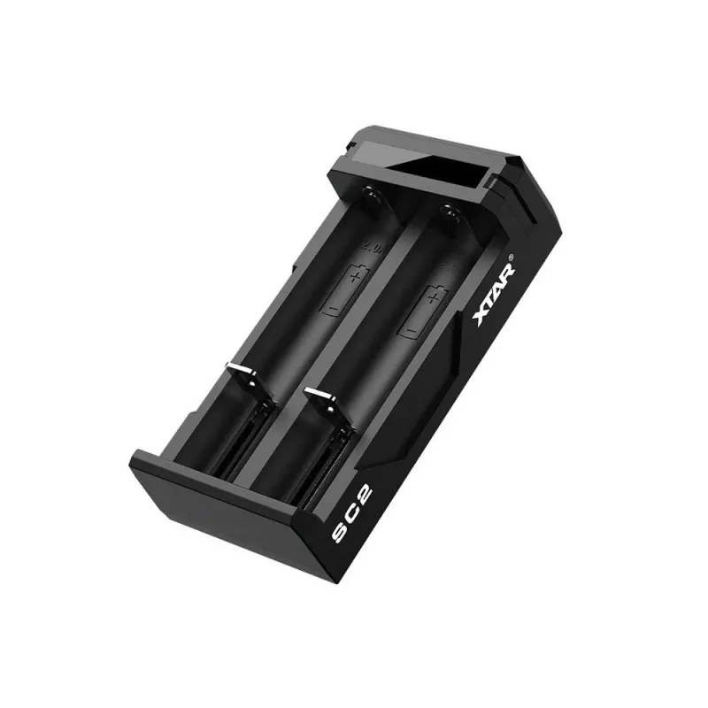 XTAR SC2 USB-C 2-Slot Li-ion Akku-Ladegerät mit 2A Schnellladung und 0V Aktivierung