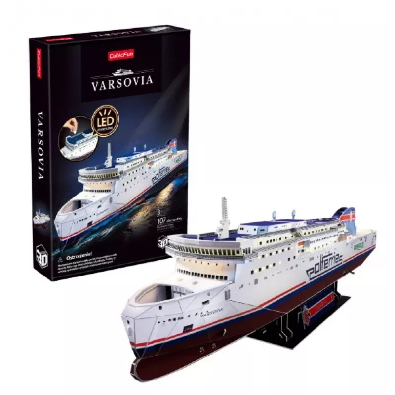 CubicFun 3D Puzzle - MS Prom Varsovia Schiffmodell, 150 Teile, 44 cm zusammengebaute Länge, mittlerer Schwierigkeitsgrad, ab 8 Jahren