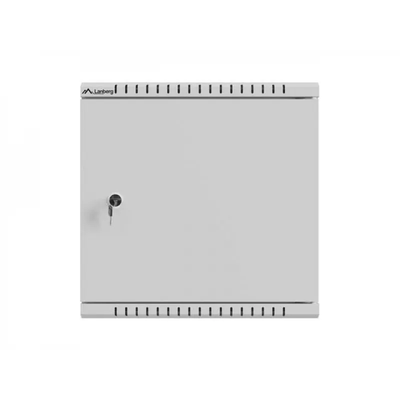 Lanberg TPR 10 Wandmontage-Installationsschrank mit Mesh-Platte 340x340x140 mm Grau (montiert)