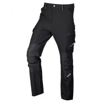 NEO TOOLS Mix&Match 4-Wege-Stretch-Arbeitshose, Schwarz-Grün, Größe S
