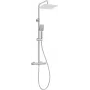 DEANTE NAC_F4HT Regendusche-System mit Thermostat-Mischer, Chrom, 250 mm runder Kopf, 3-Funktionen-Handbrause, 1500 mm Schlauch, verstellbare Brausestange