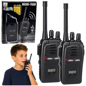 LEAN TOYS Walkie Talkie USB Noise Reduction Schwarz 200M Reichweite
