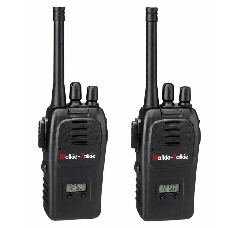 LEAN TOYS Walkie Talkie USB Noise Reduction Schwarz 200M Reichweite