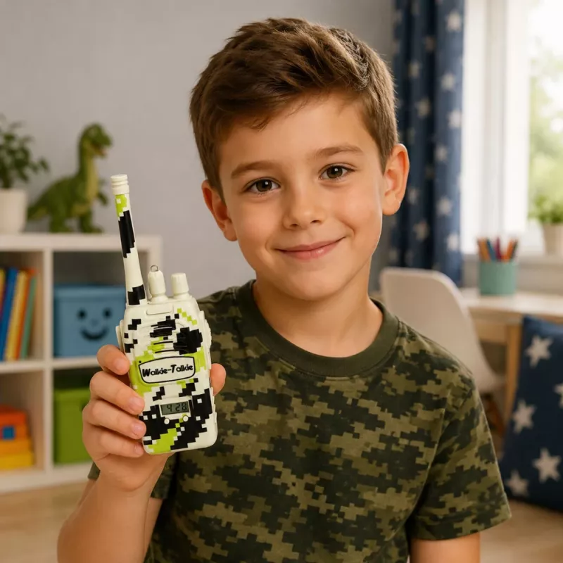 LEAN TOYS Militär Walkie-Talkies USB Reichweite 200M Khaki 2 Stk.