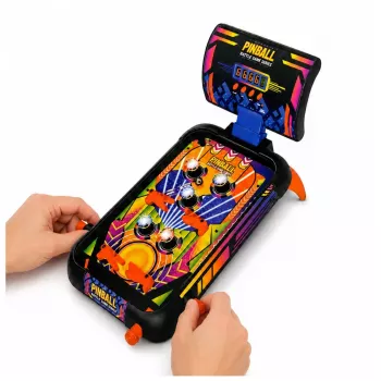 LEAN TOYS Arcade-Spiel Flipperautomat Tisch Flipper Punktezähler Lichter Sounds
