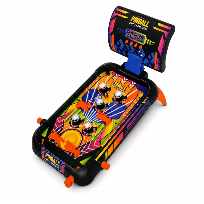 LEAN TOYS Arcade-Spiel Flipperautomat Tisch Flipper Punktezähler Lichter Sounds