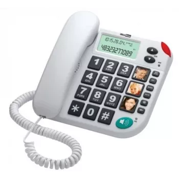 MAXCOM Tischtelefon KXT480 - Schnurtelefon mit Anruferkennung, Freisprecheinrichtung, Schwarz